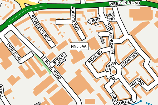 NN5 5AA map - OS OpenMap – Local (Ordnance Survey)