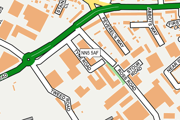 NN5 5AF map - OS OpenMap – Local (Ordnance Survey)