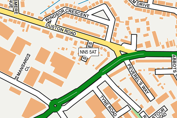 NN5 5AT map - OS OpenMap – Local (Ordnance Survey)