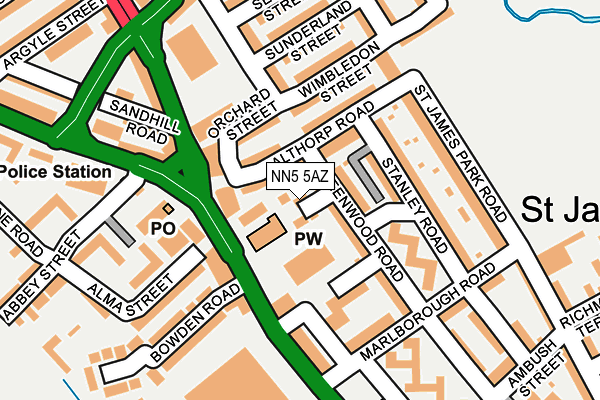 NN5 5AZ map - OS OpenMap – Local (Ordnance Survey)