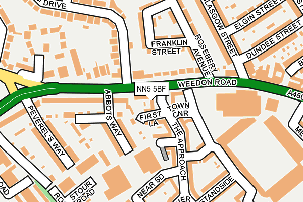NN5 5BF map - OS OpenMap – Local (Ordnance Survey)
