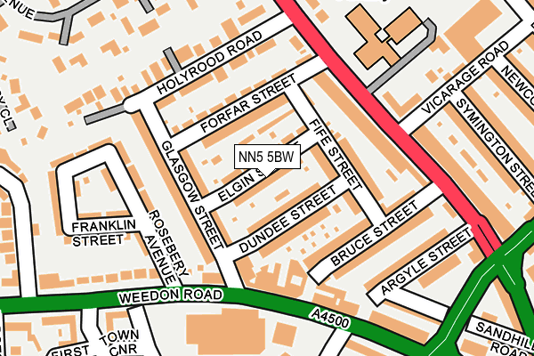 NN5 5BW map - OS OpenMap – Local (Ordnance Survey)