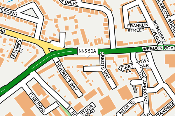 NN5 5DA map - OS OpenMap – Local (Ordnance Survey)
