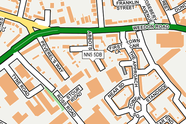 NN5 5DB map - OS OpenMap – Local (Ordnance Survey)
