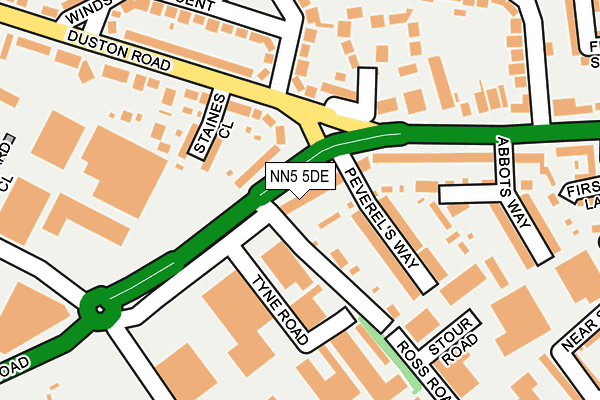 NN5 5DE map - OS OpenMap – Local (Ordnance Survey)