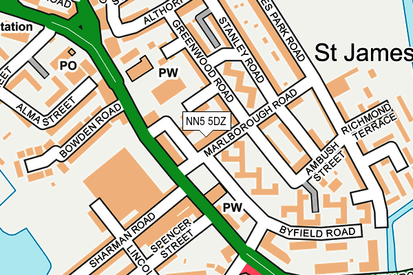 NN5 5DZ map - OS OpenMap – Local (Ordnance Survey)