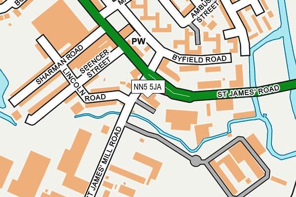 NN5 5JA map - OS OpenMap – Local (Ordnance Survey)