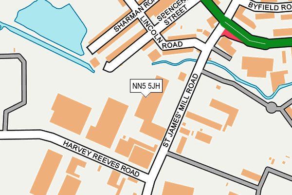 NN5 5JH map - OS OpenMap – Local (Ordnance Survey)