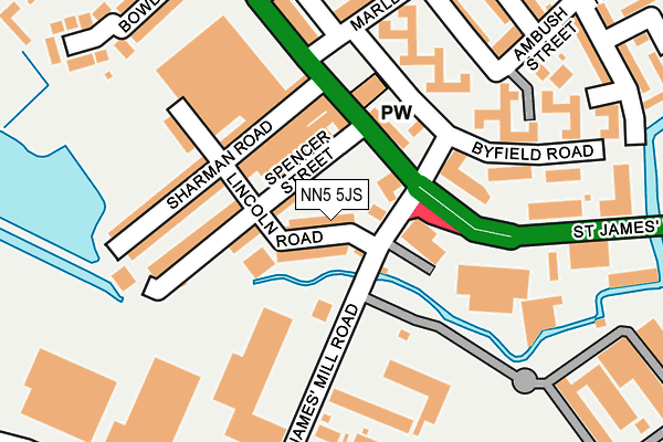 NN5 5JS map - OS OpenMap – Local (Ordnance Survey)