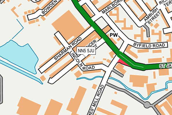 NN5 5JU map - OS OpenMap – Local (Ordnance Survey)