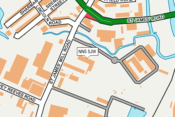 NN5 5JW map - OS OpenMap – Local (Ordnance Survey)