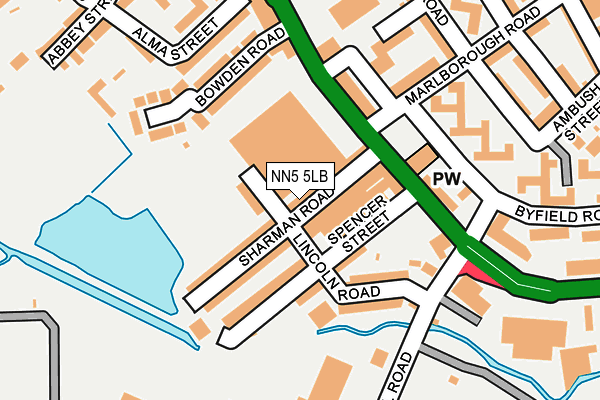 NN5 5LB map - OS OpenMap – Local (Ordnance Survey)