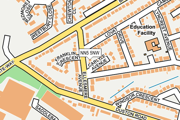 NN5 5NW map - OS OpenMap – Local (Ordnance Survey)