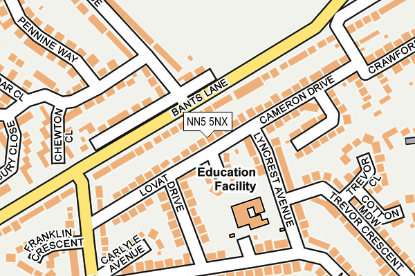 NN5 5NX map - OS OpenMap – Local (Ordnance Survey)