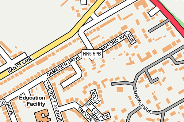 NN5 5PB map - OS OpenMap – Local (Ordnance Survey)