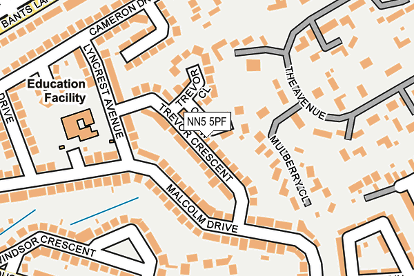 NN5 5PF map - OS OpenMap – Local (Ordnance Survey)