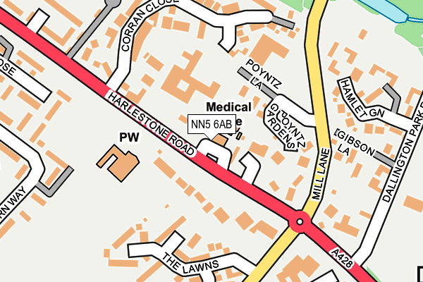 NN5 6AB map - OS OpenMap – Local (Ordnance Survey)