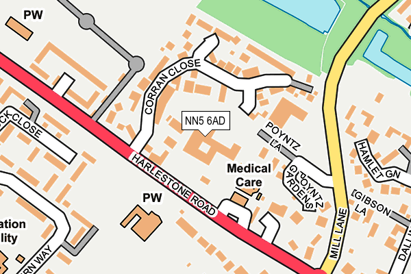 NN5 6AD map - OS OpenMap – Local (Ordnance Survey)