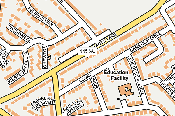 NN5 6AJ map - OS OpenMap – Local (Ordnance Survey)