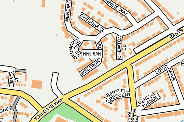 NN5 6AN map - OS OpenMap – Local (Ordnance Survey)