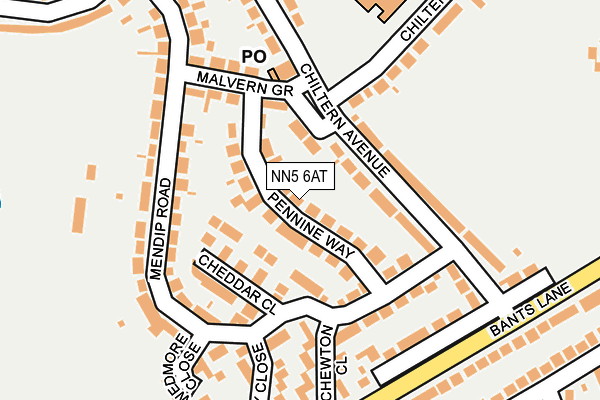 NN5 6AT map - OS OpenMap – Local (Ordnance Survey)