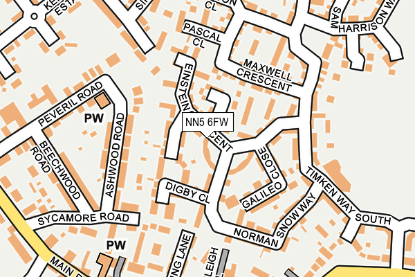 NN5 6FW map - OS OpenMap – Local (Ordnance Survey)