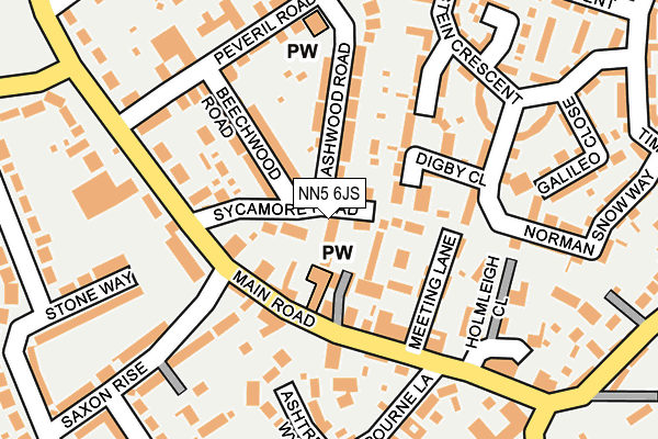 NN5 6JS map - OS OpenMap – Local (Ordnance Survey)