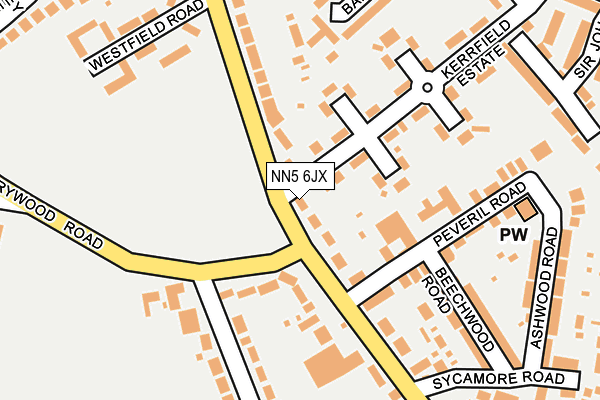 NN5 6JX map - OS OpenMap – Local (Ordnance Survey)