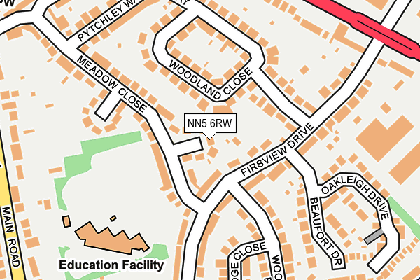 NN5 6RW map - OS OpenMap – Local (Ordnance Survey)