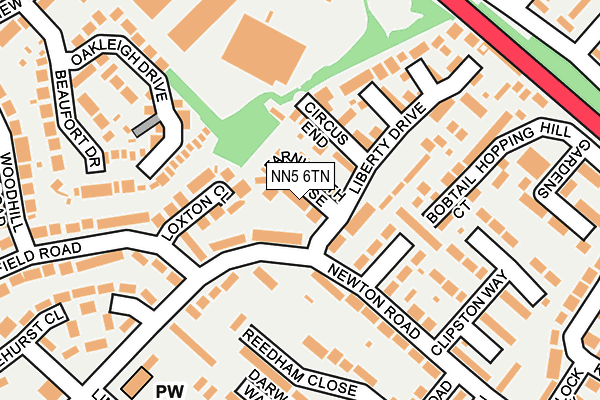 NN5 6TN map - OS OpenMap – Local (Ordnance Survey)