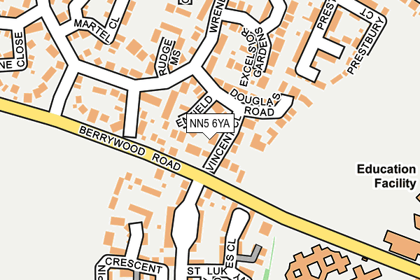 NN5 6YA map - OS OpenMap – Local (Ordnance Survey)