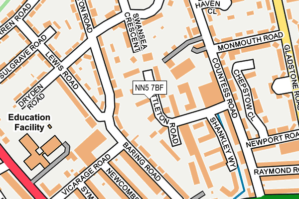 NN5 7BF map - OS OpenMap – Local (Ordnance Survey)