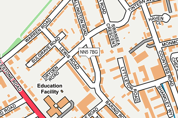 NN5 7BG map - OS OpenMap – Local (Ordnance Survey)