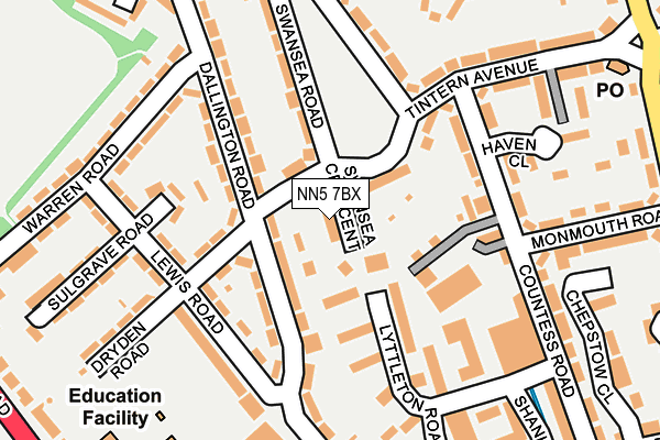NN5 7BX map - OS OpenMap – Local (Ordnance Survey)