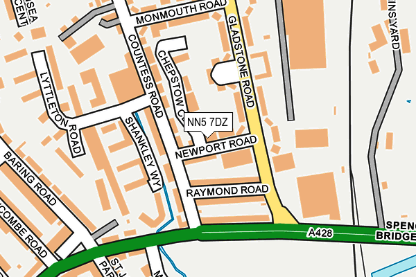 NN5 7DZ map - OS OpenMap – Local (Ordnance Survey)