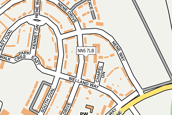 NN5 7LB map - OS OpenMap – Local (Ordnance Survey)