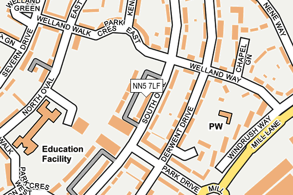 NN5 7LF map - OS OpenMap – Local (Ordnance Survey)