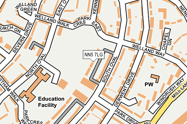 NN5 7LG map - OS OpenMap – Local (Ordnance Survey)