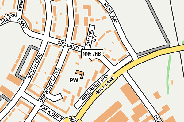 NN5 7NB map - OS OpenMap – Local (Ordnance Survey)