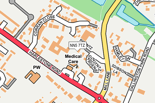NN5 7TZ map - OS OpenMap – Local (Ordnance Survey)