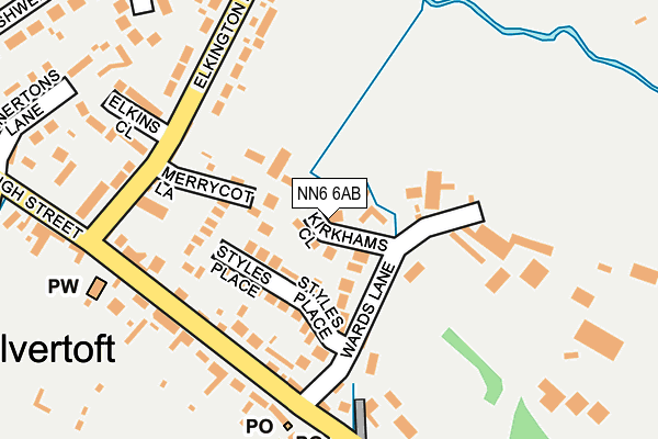 NN6 6AB map - OS OpenMap – Local (Ordnance Survey)