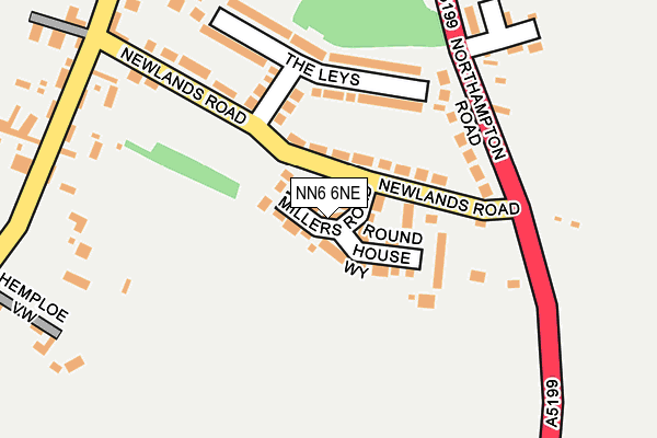 NN6 6NE map - OS OpenMap – Local (Ordnance Survey)