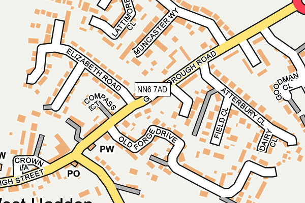 NN6 7AD map - OS OpenMap – Local (Ordnance Survey)