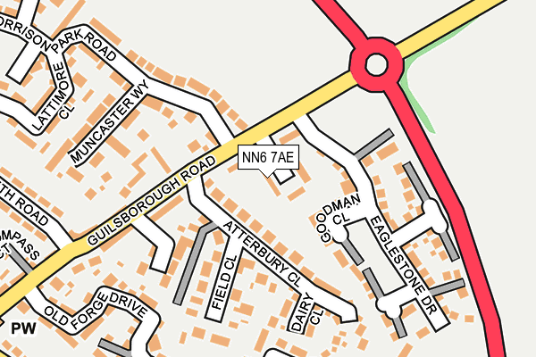 NN6 7AE map - OS OpenMap – Local (Ordnance Survey)