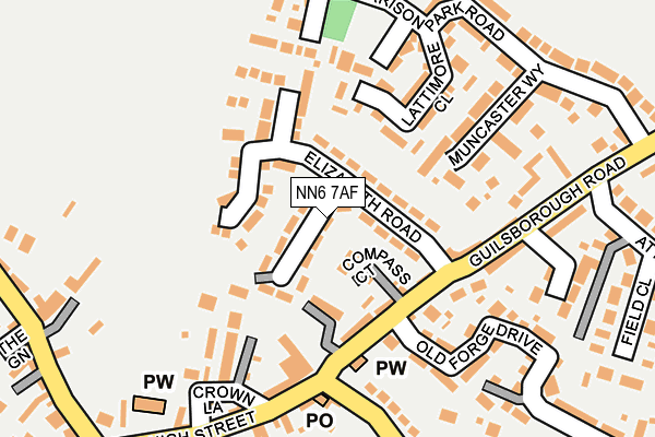 NN6 7AF map - OS OpenMap – Local (Ordnance Survey)