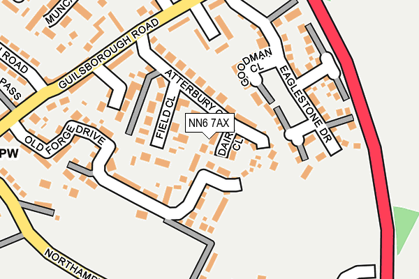 NN6 7AX map - OS OpenMap – Local (Ordnance Survey)