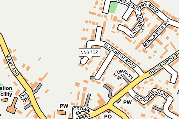 NN6 7DZ map - OS OpenMap – Local (Ordnance Survey)