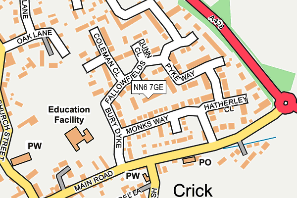 NN6 7GE map - OS OpenMap – Local (Ordnance Survey)