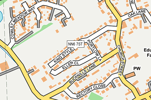 NN6 7ST map - OS OpenMap – Local (Ordnance Survey)