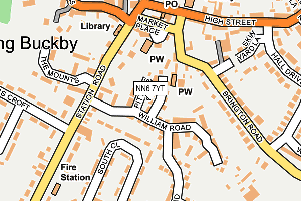 NN6 7YT map - OS OpenMap – Local (Ordnance Survey)